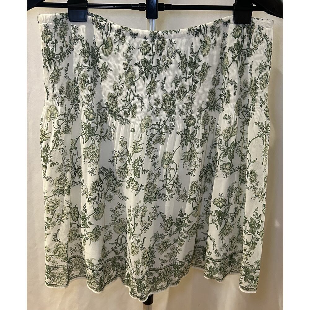 NWT Max Studio Green and White Bohemian Skirt size XL